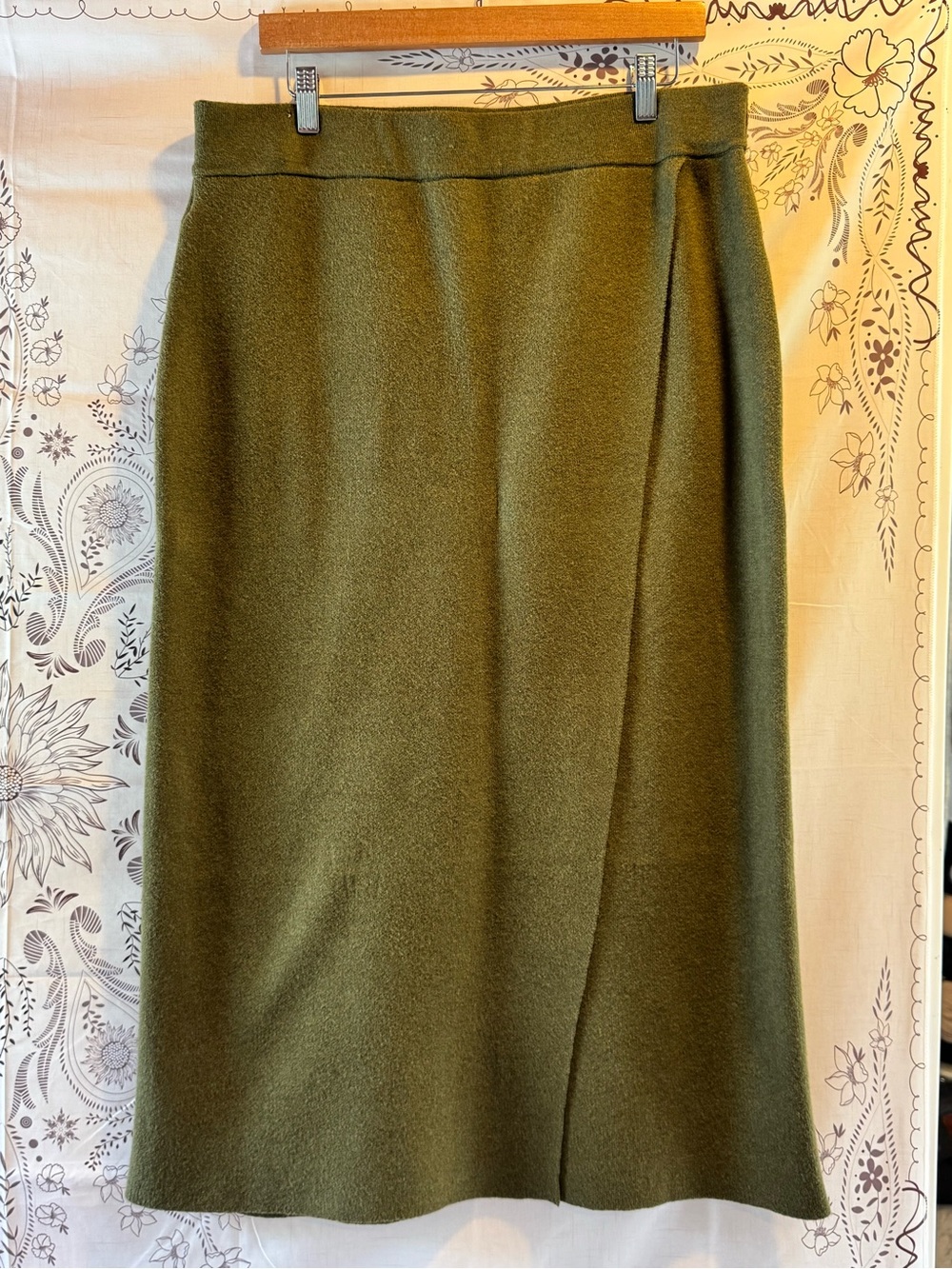 A new day. Classic Olive Wrap Pencil Skirt  * has flaw